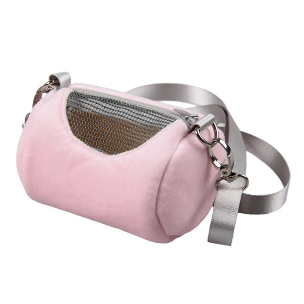 Hamster Carrier Bag NZ | Soft Cylinder Design Crossbody Pet Cage – Portable Travel Bag for Hamsters, Squirrels & Small Pets