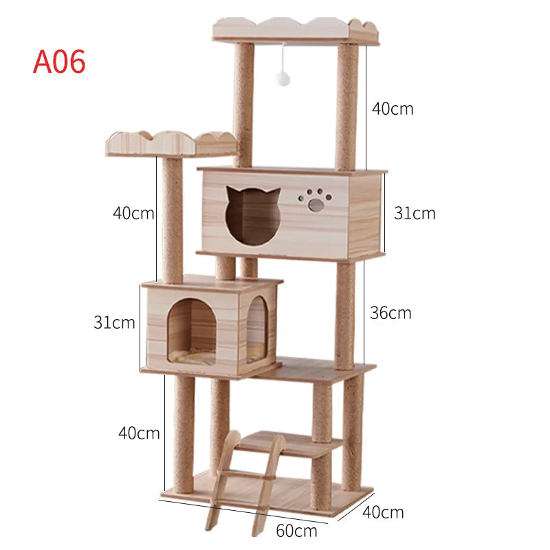 Large Indoor Cat Tree NZ | Tall Multi-Level Tower with Claw Grinding & Scratching Posts – PawNest