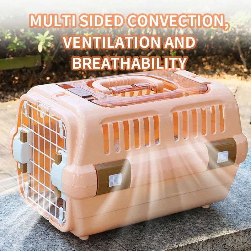 Outdoor Portable Cat Carrier Box NZ | Large Capacity Breathable Pet Aviation Transport Cage – PawNest