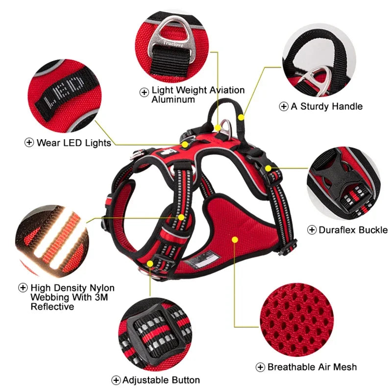 Truelove No-Pull Reflective Dog Harness NZ | Adjustable Safety Vest for Medium & Large Dogs – PawNest
