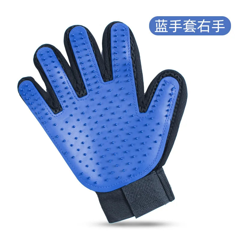 Pet Grooming Kit for Dogs, Cats & Rabbits – 2-Sided Grooming Brush & Bath Cleaning Glove for De-Shedding & De-Matting Fur