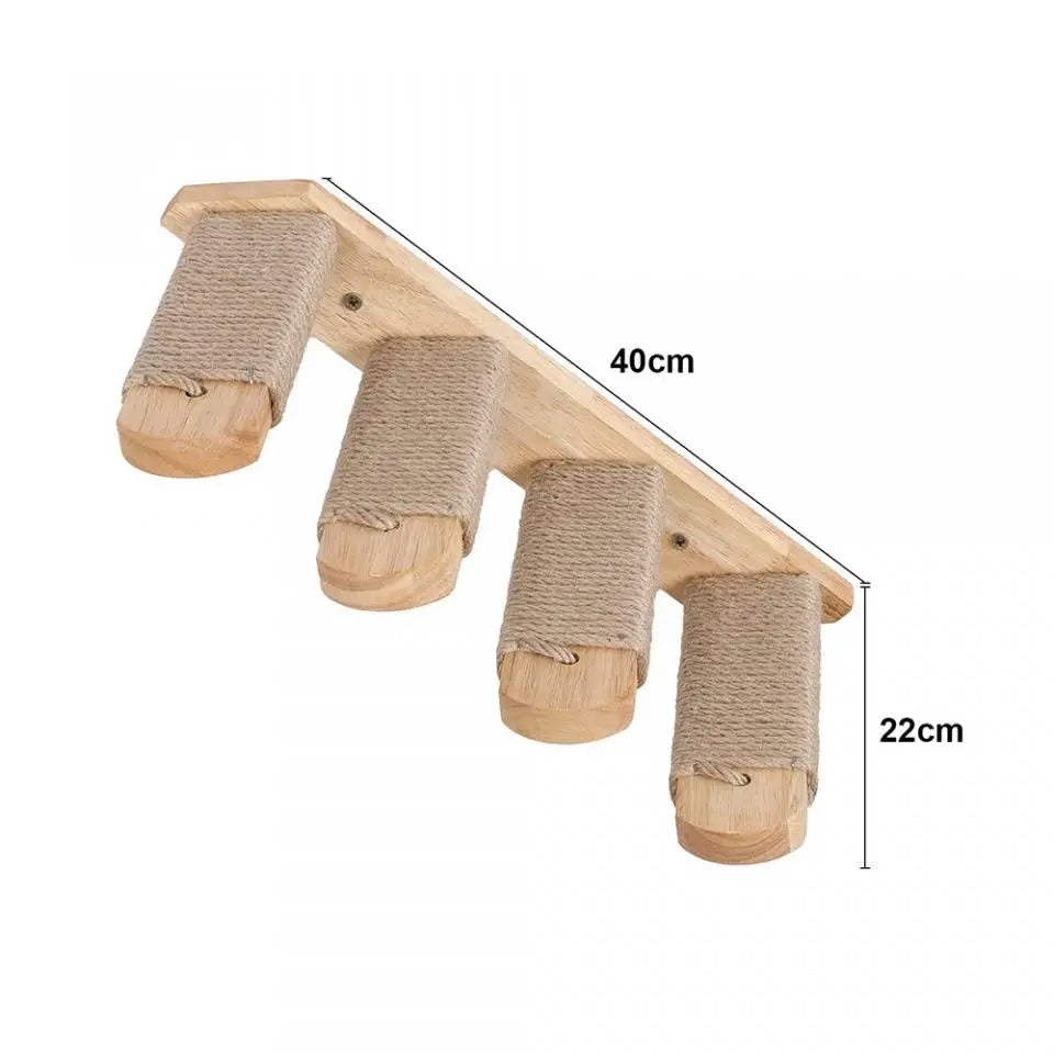 Cat Climbing Shelf Furniture NZ | Wall-Mounted Wooden Cat Shelves & Scratching Perches – PawNest
