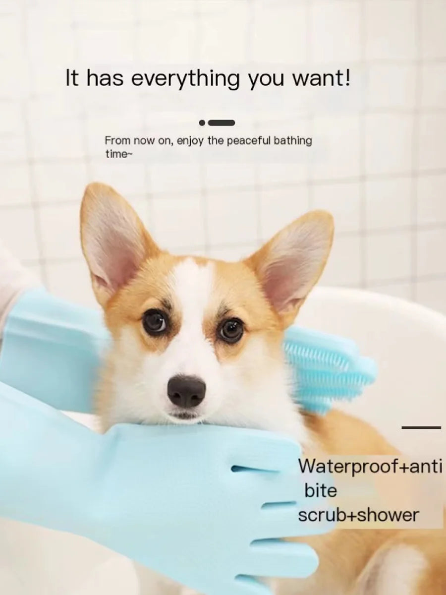 Pet Grooming Gloves – Gentle Bathing, Deshedding & Massage Mitt for Dogs, Cats & Rabbits