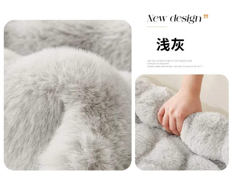 Square Winter Soft Pet Bed NZ | Warm Plush Dog & Cat Sofa with Neck Pillow – PawNest