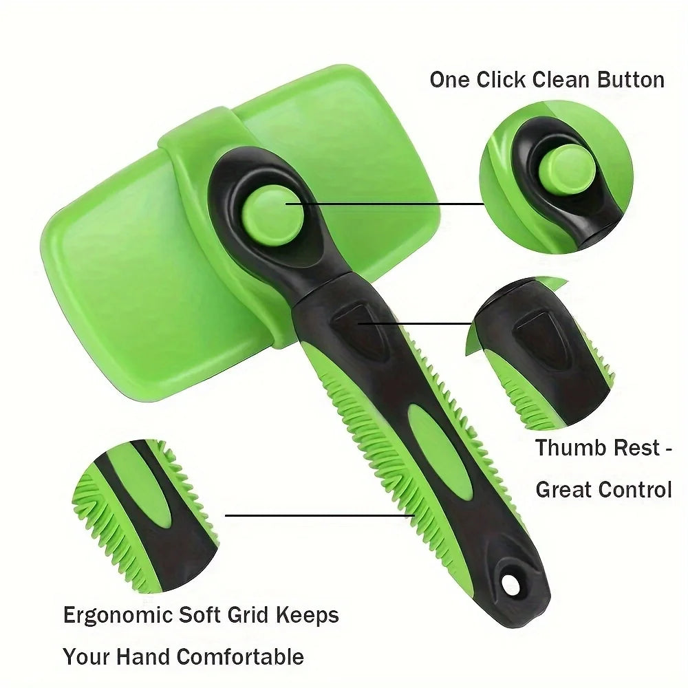 Self-Cleaning Pet Shedding Comb – Hair Removal Brush for Dogs & Cats, Easy Grooming Tool