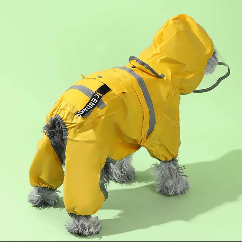 Large Brimmed Dog Raincoat NZ | Reflective Waterproof Raincoat with Traction Rope for Small & Medium Dogs – PawNest