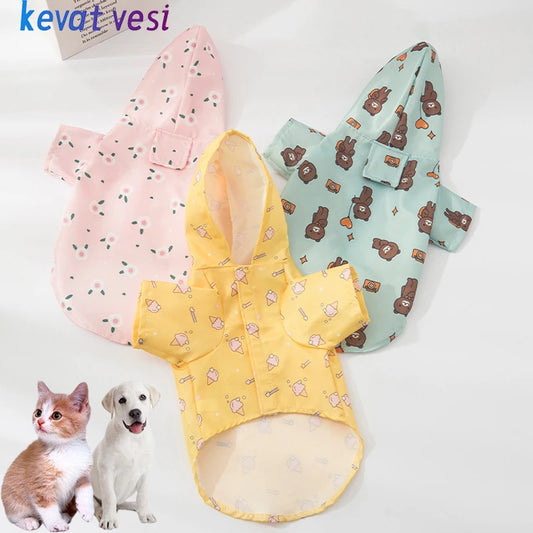 Waterproof Dog & Cat Raincoat NZ | Cute Cartoon Puppy & Kitten Rain Jacket for Small & Medium Pets – PawNest