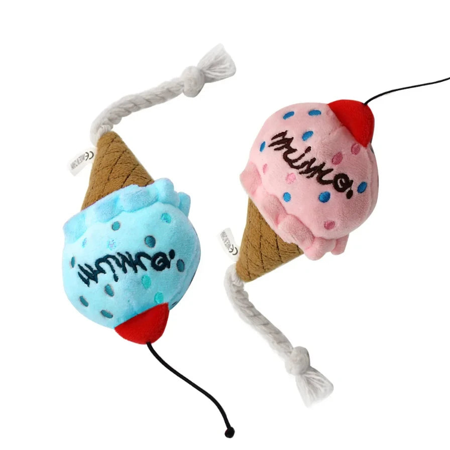 Food-Shaped Plush Squeaky Dog Toys NZ | Ice Cream, Fries & Burger Chew Toys – PawNest