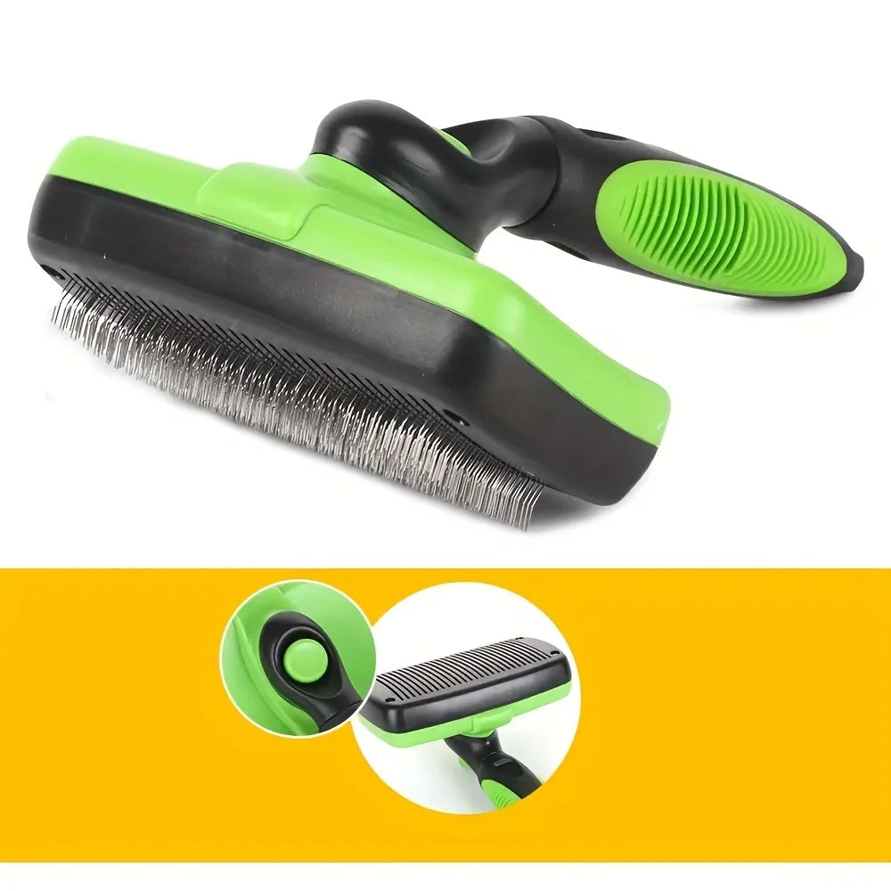Self-Cleaning Pet Shedding Comb – Hair Removal Brush for Dogs & Cats, Easy Grooming Tool