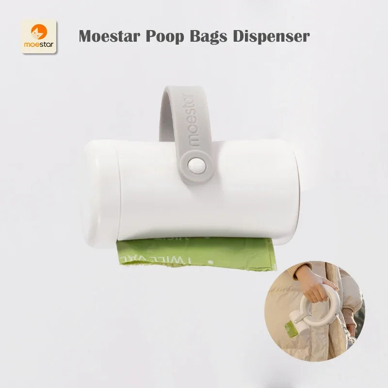 Moestar Pet Leash Poop Bag Dispenser & Dual Extension Belt | Walk 2 Pets with Replaceable Waste Bags – Dog Walking Accessory NZ