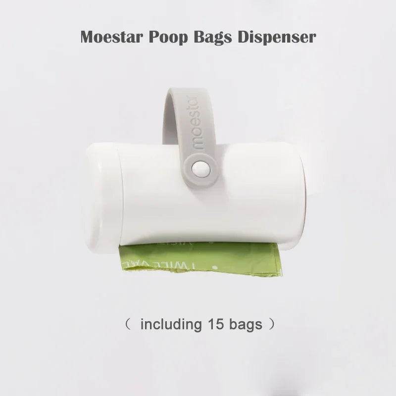 Moestar Pet Leash Poop Bag Dispenser & Dual Extension Belt | Walk 2 Pets with Replaceable Waste Bags – Dog Walking Accessory NZ
