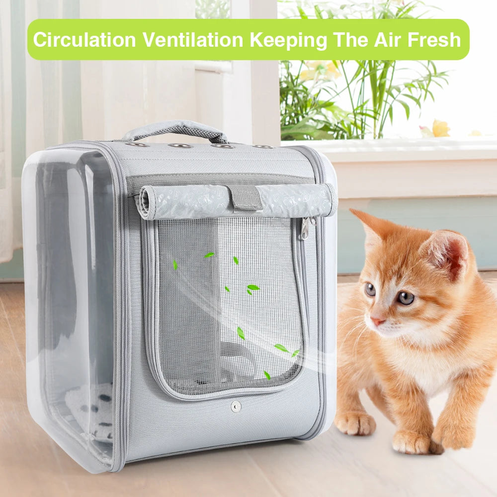 Double-Sided Transparent Cat Carrier NZ | Ventilated Large Space Pet Backpack for Cats – Portable & Comfortable