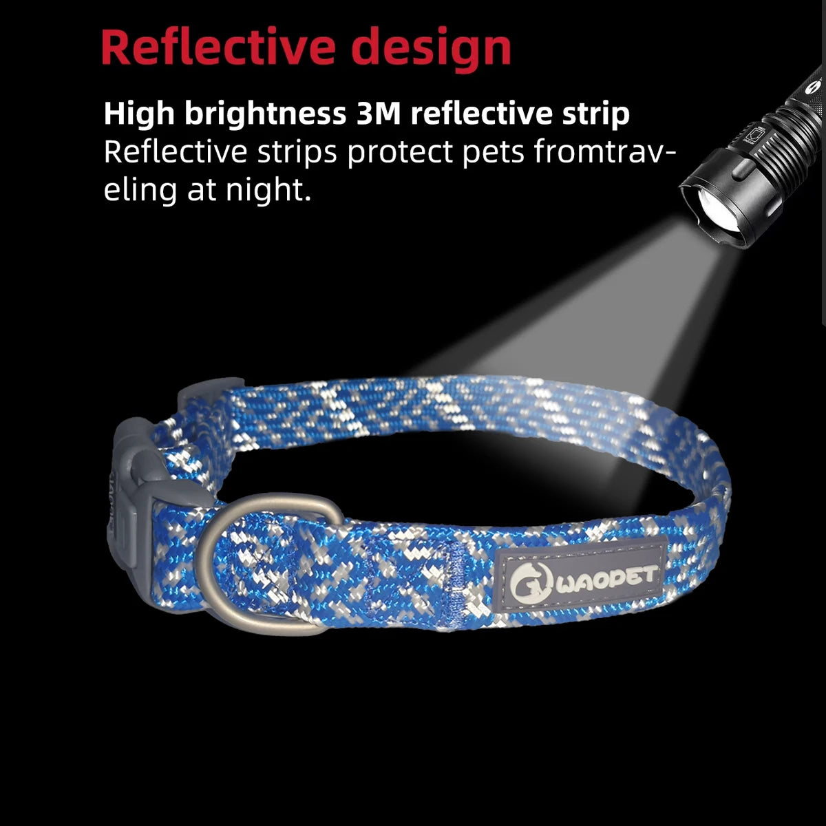 Reflective Adjustable Dog Collar – Anti-Lost Military Design