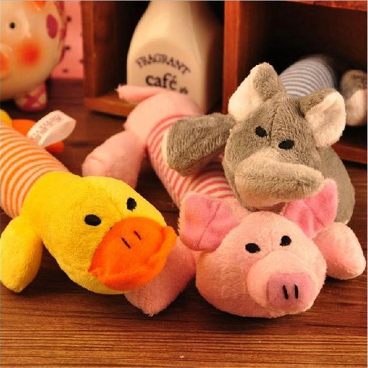 Plush Squeaky Dog & Cat Toys NZ | Duck, Pig & Elephant Chew Toys for Puppies & Pets – PawNest