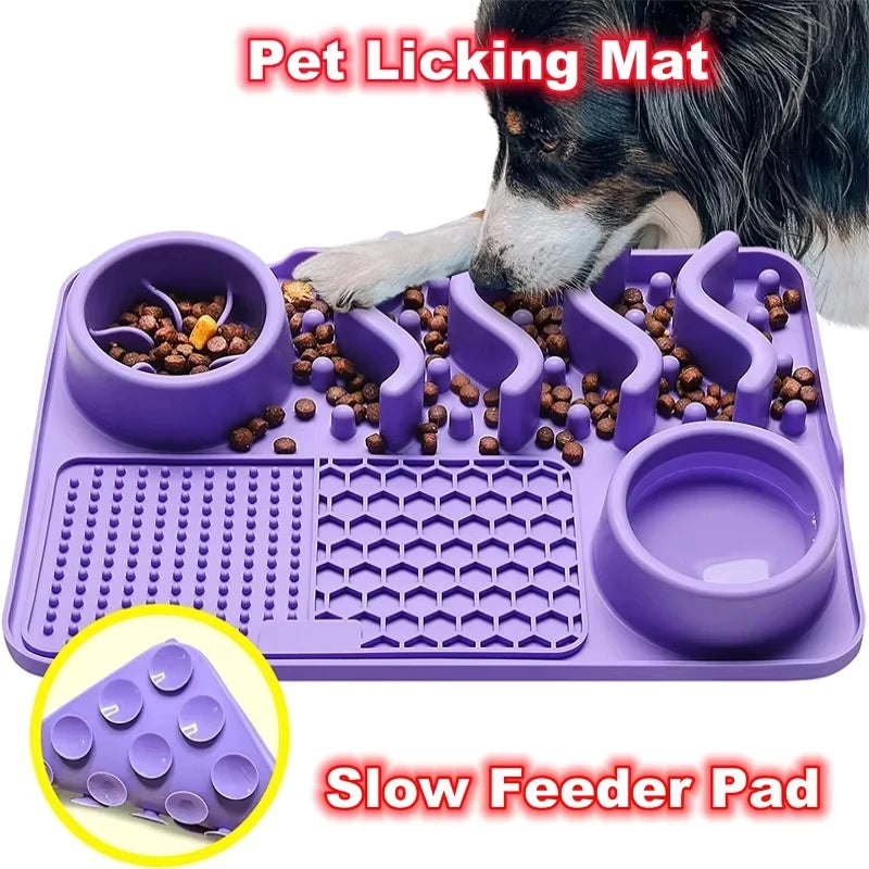 3-in-1 Slow Feeder Dog Bowl & Licking Mat NZ | Suction Cup Anxiety Relief Feeder – BPA Free – PawNest