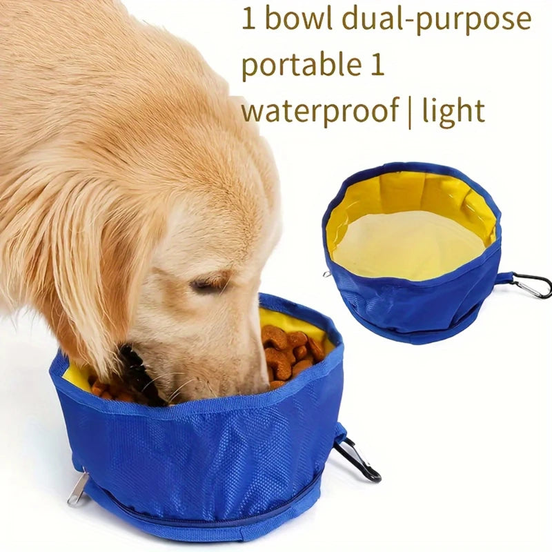 Portable Collapsible Pet Water & Food Feeder Bowl – Outdoor Use