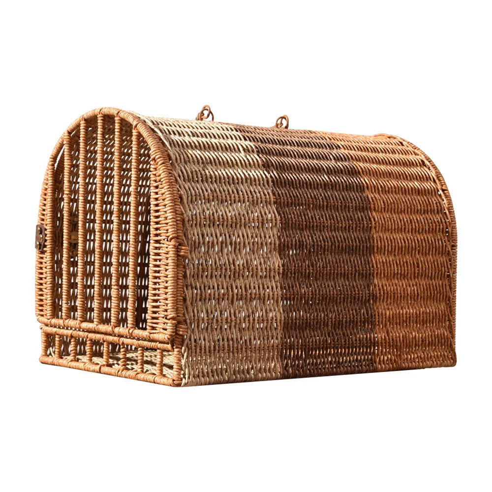 Rattan Cat Cage NZ | Portable Cat Carrier, Nest & Basket – Vehicle Mounted Travel Cat House & Tote Bag for Cats – Durable & Stylish