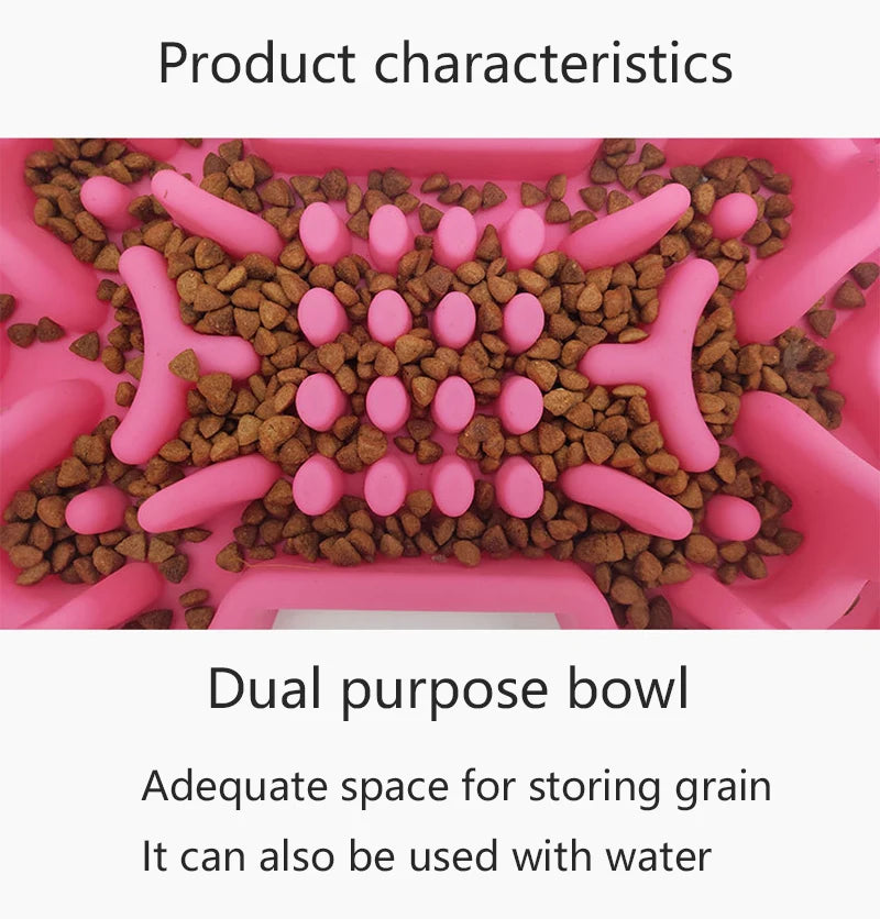 Silicone Bone-Shaped Slow Feeder Bowl NZ | Anti-Skid Leakproof Dog & Cat Feeding Bowl for Training – PawNest