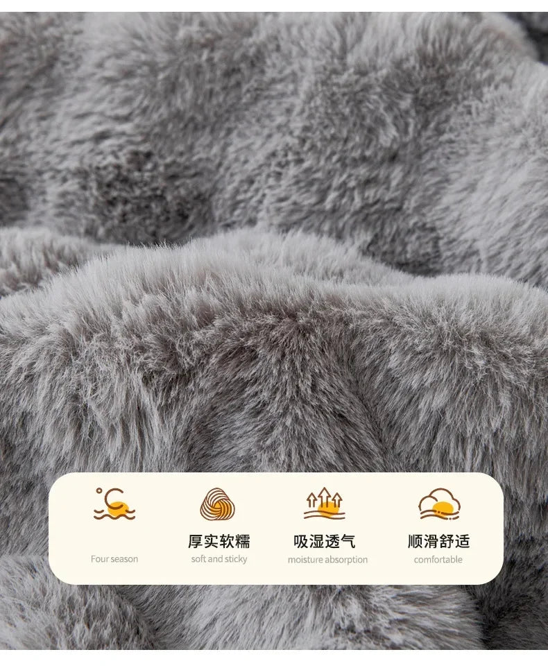 Square Winter Soft Pet Bed NZ | Warm Plush Dog & Cat Sofa with Neck Pillow – PawNest