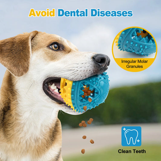Dog Chew Toy Balls Dog Grinding Toys Leakage Food Balls Pet Teeth Cleaning Balls Cat Food Treat Feeder Rubber Balls Pet Supplies