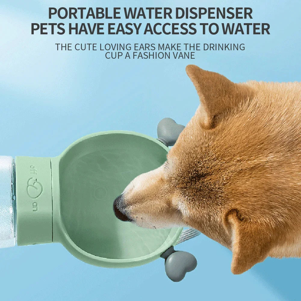 Portable Dog Water Bottle Feeder – Travel Bowl for Pets