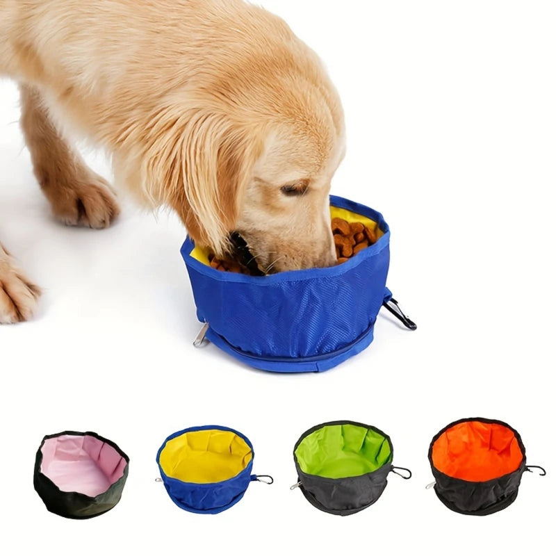 Portable Collapsible Pet Water & Food Feeder Bowl – Outdoor Use