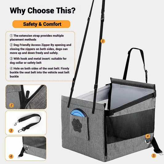 Car Pet Seat Carrier NZ | Safe, Waterproof Travel Basket for Puppies & Dogs – PawNest