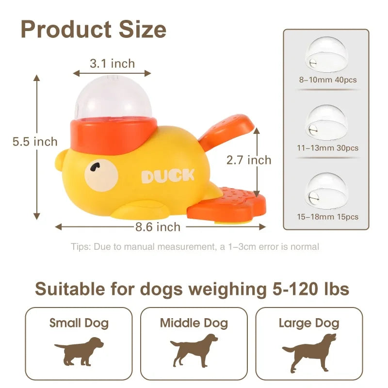 Dog Puzzle Feeder NZ | Interactive Cartoon Duck Treat Dispenser with Anti-Slip Base for Training – PawNest