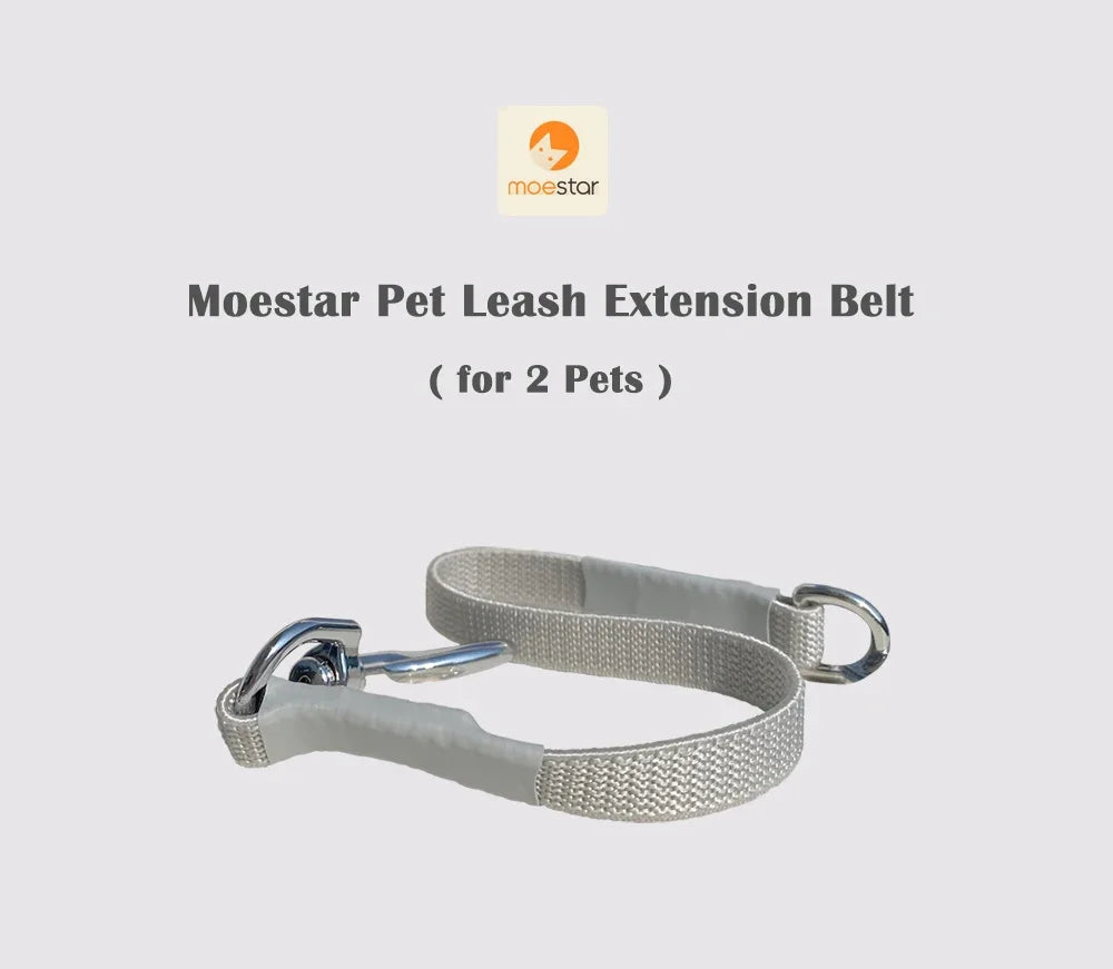 Moestar Pet Leash Poop Bag Dispenser & Dual Extension Belt | Walk 2 Pets with Replaceable Waste Bags – Dog Walking Accessory NZ