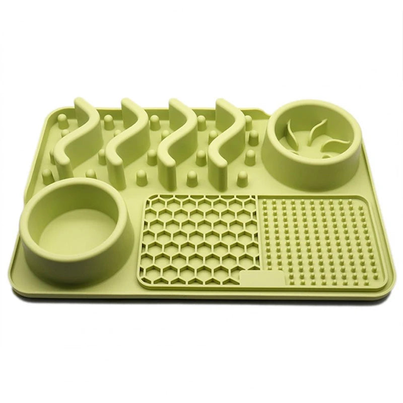 3-in-1 Slow Feeder Dog Bowl & Licking Mat NZ | Suction Cup Anxiety Relief Feeder – BPA Free – PawNest