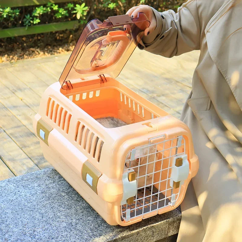 Outdoor Portable Cat Carrier Box NZ | Large Capacity Breathable Pet Aviation Transport Cage – PawNest