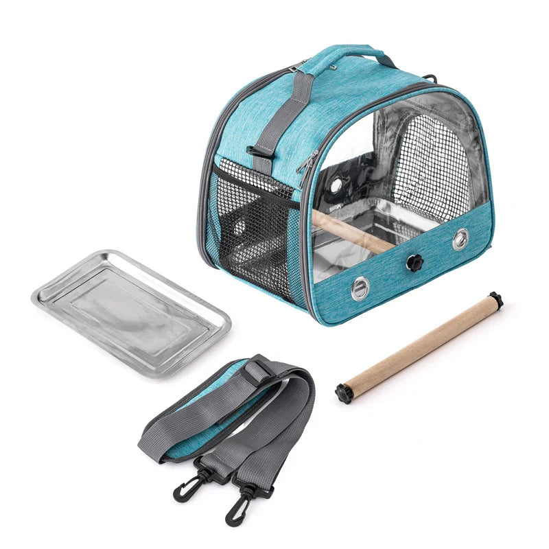 Transparent Bird Carrier Travel Bag NZ | Foldable Parrot Transport Cage with Perch – PawNest