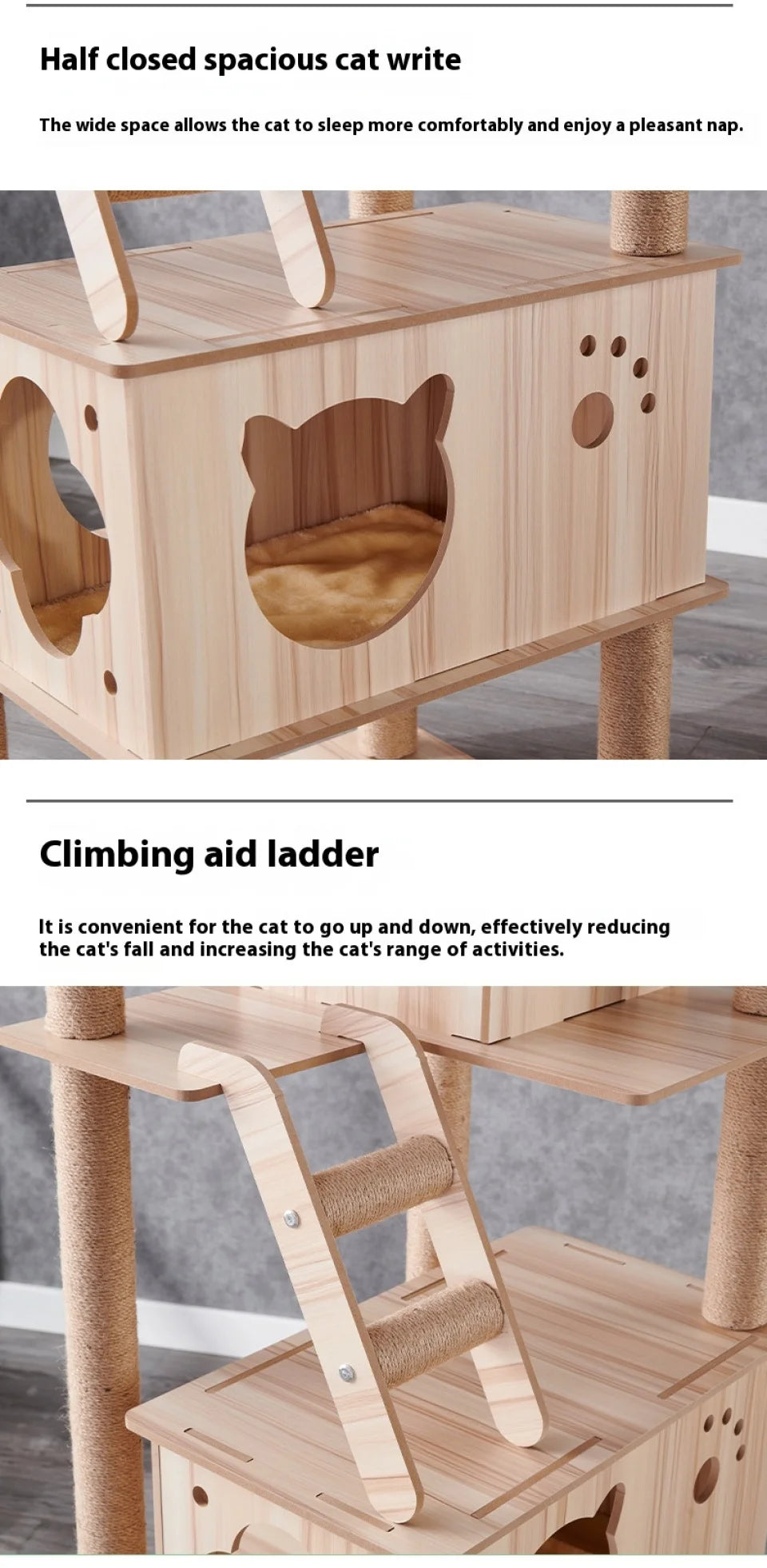 Large Indoor Cat Tree NZ | Tall Multi-Level Tower with Claw Grinding & Scratching Posts – PawNest