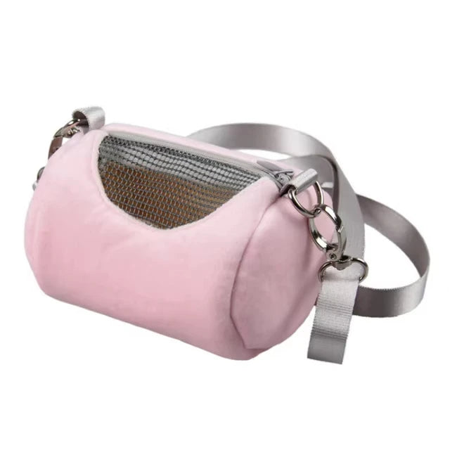 Hamster Carrier Bag NZ | Soft Cylinder Design Crossbody Pet Cage – Portable Travel Bag for Hamsters, Squirrels & Small Pets
