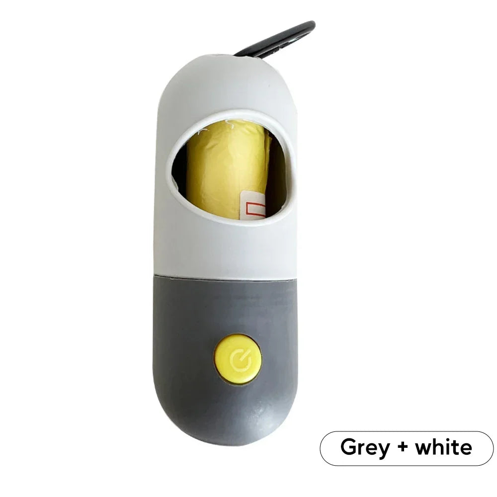 LED Light Dog Poop Bag Dispenser + Degradable Waste Bags