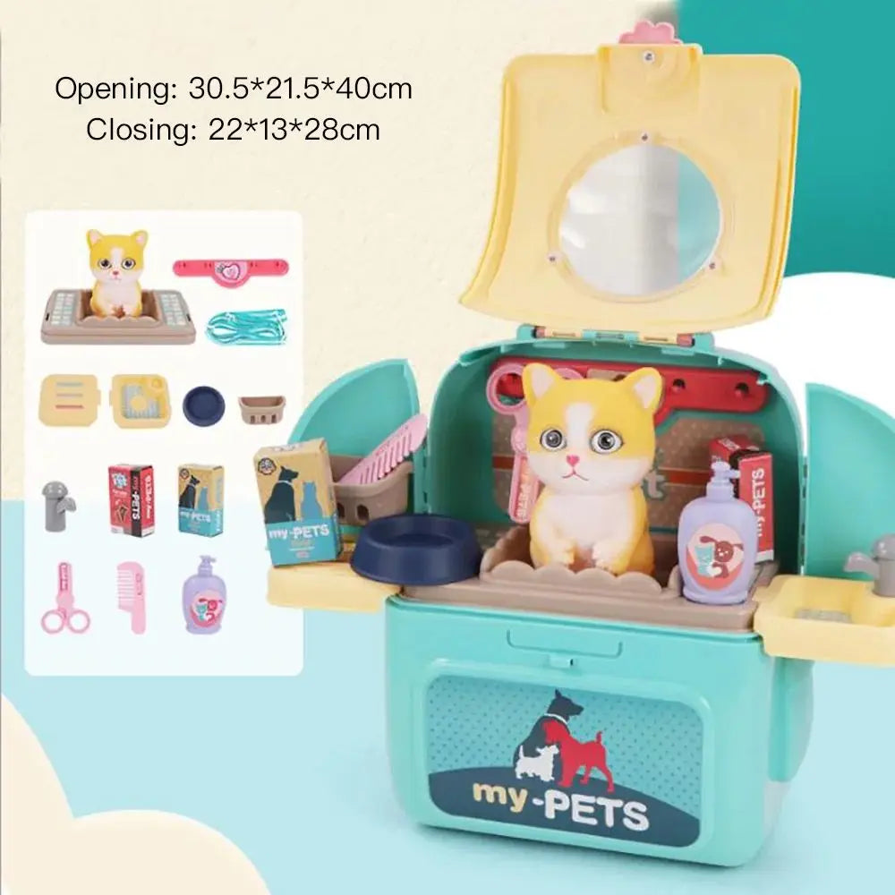 Pet Care Play Set – Dog Grooming Vet Kit with Backpack | Educational Toy for Kids & Toddlers | Pretend