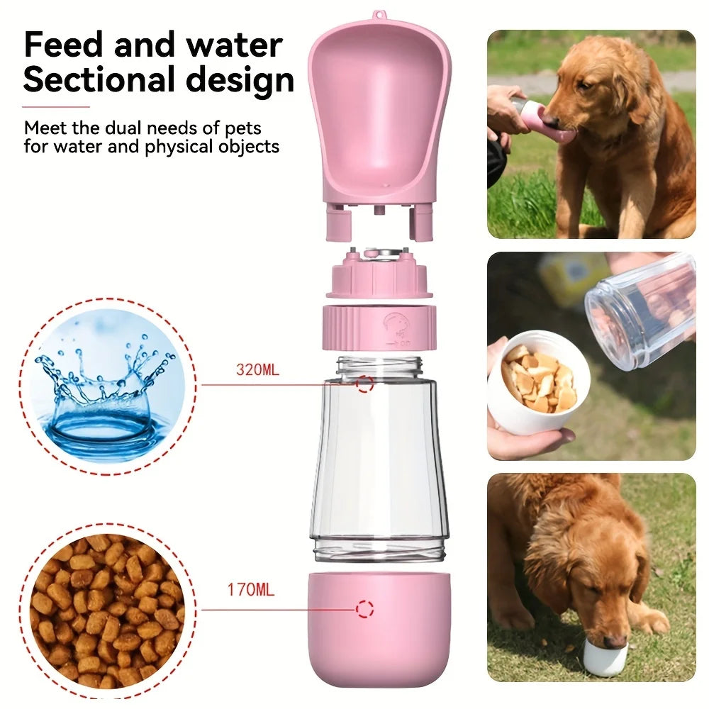 Portable Dog Water Bottle & Bowl Dispenser – Leakproof Outdoor Pet Water Cup