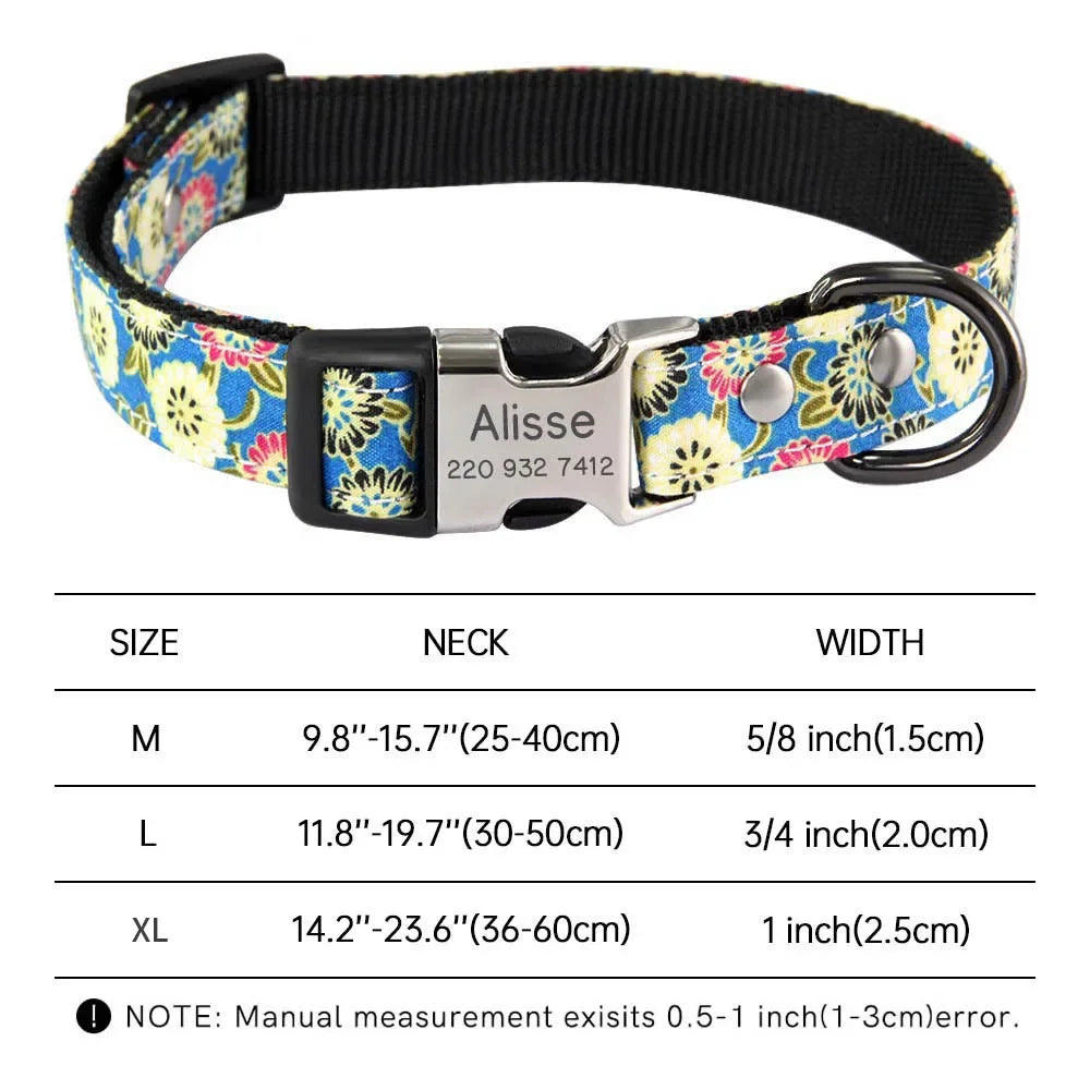 Custom Dog Collar – Free Engraved Nameplate for All Sizes