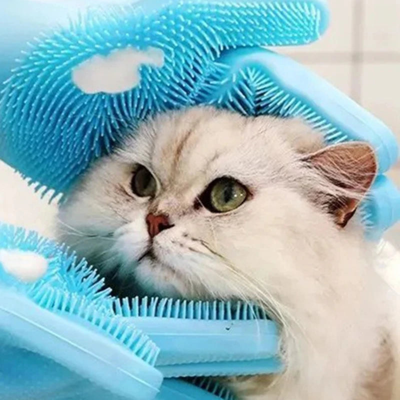 Pet Grooming & Bathing Gloves – Silicone Scrubber Glove for Dogs & Cats, Shampoo Massager & Hair Remover