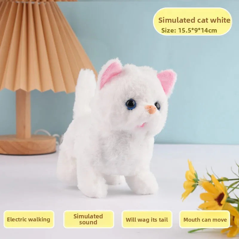 Electric Walking Plush Cat Toy – Interactive Moving Pet Toy NZ | PawNest