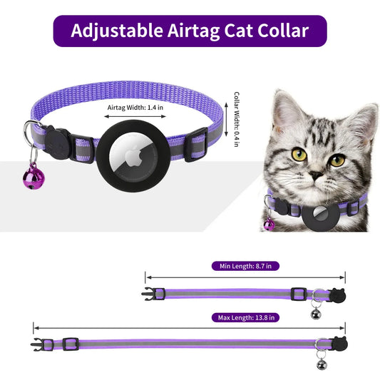 Airtag Pet Tracker Collar NZ | Reflective Breakaway GPS Collar for Cats & Dogs – PawNest