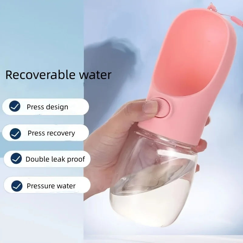 Portable Pet Water Bottle Dispenser 350ml/500ml – Leakproof Travel Drink Cup