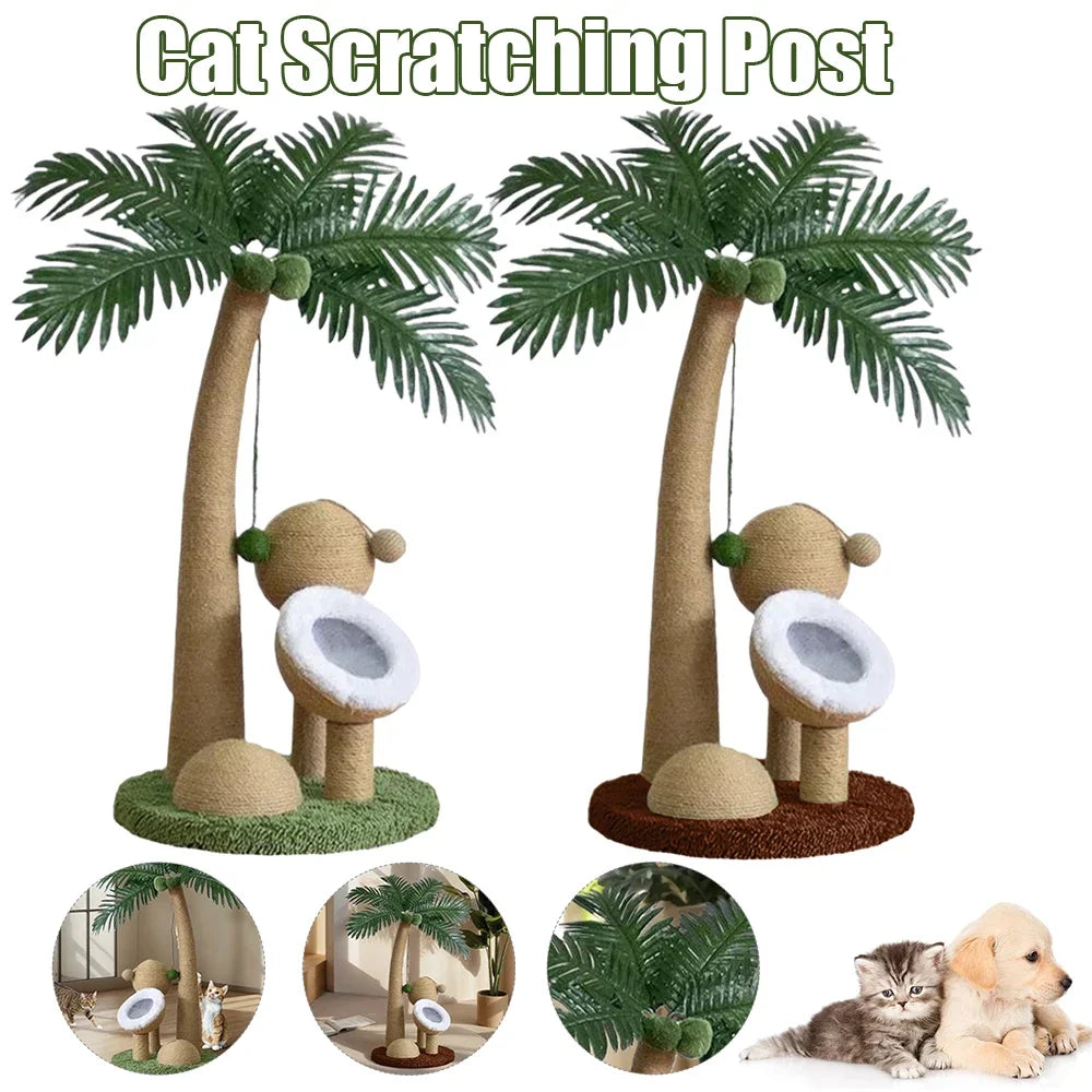 Coconut Tree Cat Scratching Post NZ | Interactive Claw Sharpener & Climbing Frame for Cats – PawNest