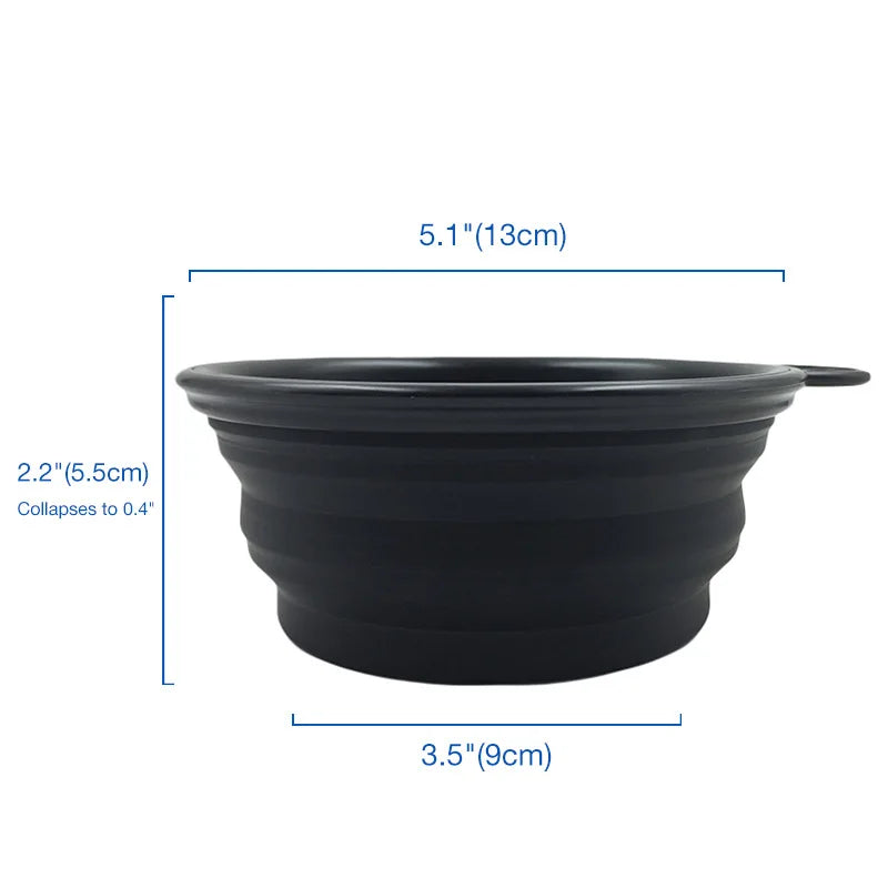 350ml Folding Silicone Dog Bowl – Portable Travel Feeder Dish