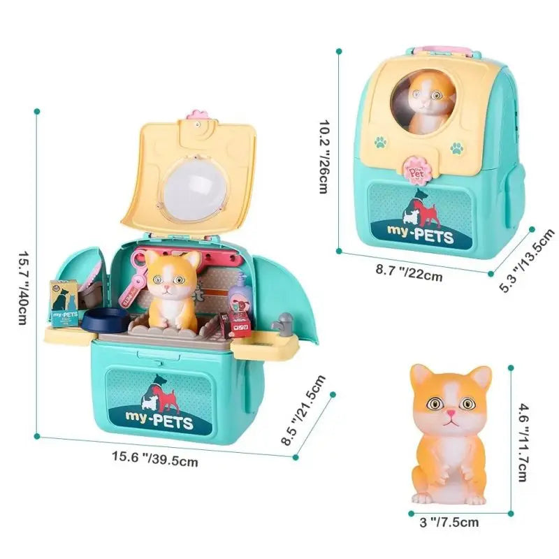 Pet Care Play Set – Dog Grooming Vet Kit with Backpack | Educational Toy for Kids & Toddlers | Pretend
