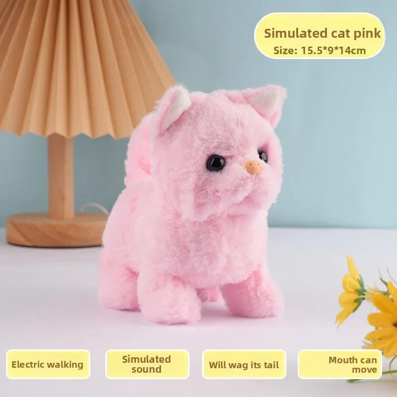 Electric Walking Plush Cat Toy – Interactive Moving Pet Toy NZ | PawNest
