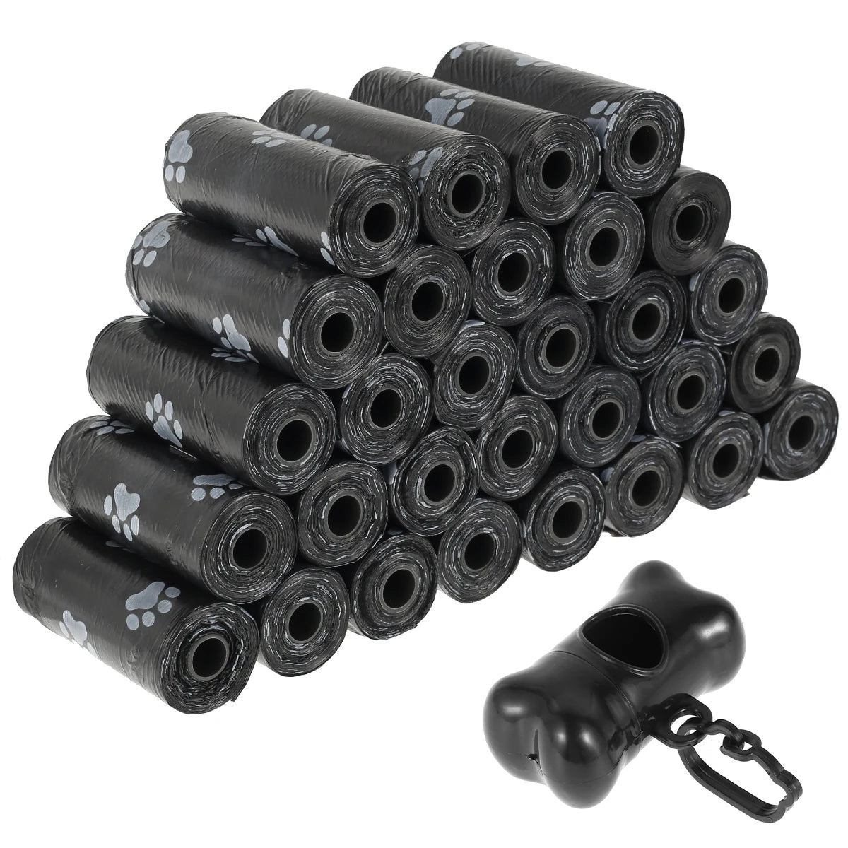 30-Roll Dog Poop Bags with Bone Dispenser – Leakproof & Handy